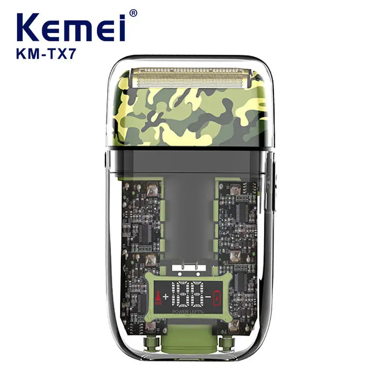 Kemei KM-TX7 Foil Razor Camo Pattern USB-C image 0