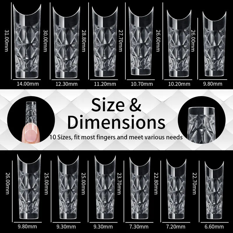 140pc 3D Diamond Soft Gel Nail Tips Style 12 Nail Art Designs image 1