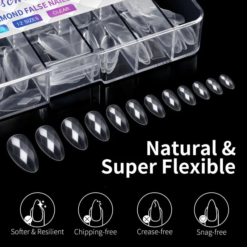 140pc 3D Diamond Soft Gel Nail Tips Style 09 Nail Art Designs image 3