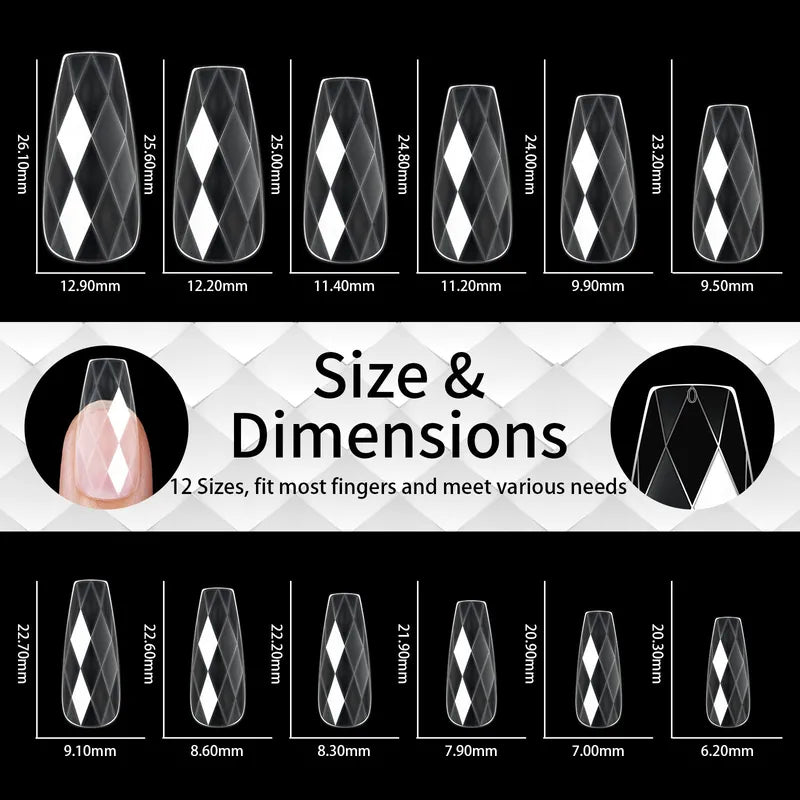 140pc 3D Diamond Soft Gel Nail Tips Style 05 Nail Art Designs image 1