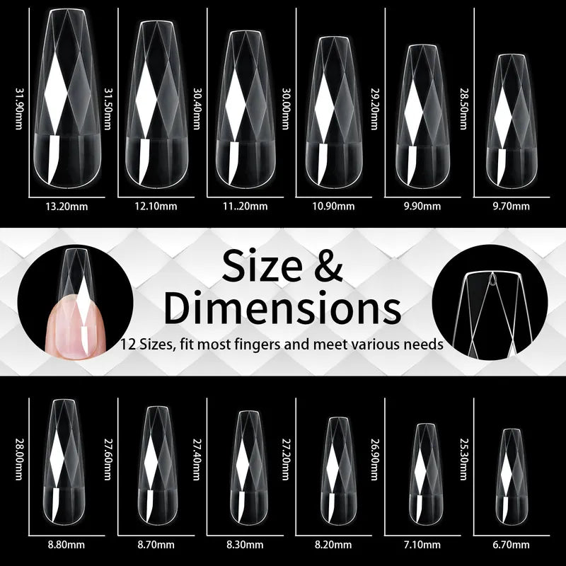 140pc 3D Diamond Soft Gel Nail Tips Style 04 Nail Art Designs image 1