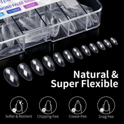 140pc 3D Diamond Soft Gel Nail Tips Style 02 Nail Art Designs image 3
