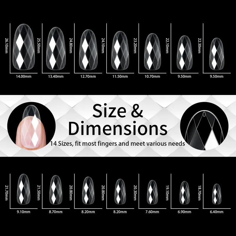 140pc 3D Diamond Soft Gel Nail Tips Style 02 Nail Art Designs image 1